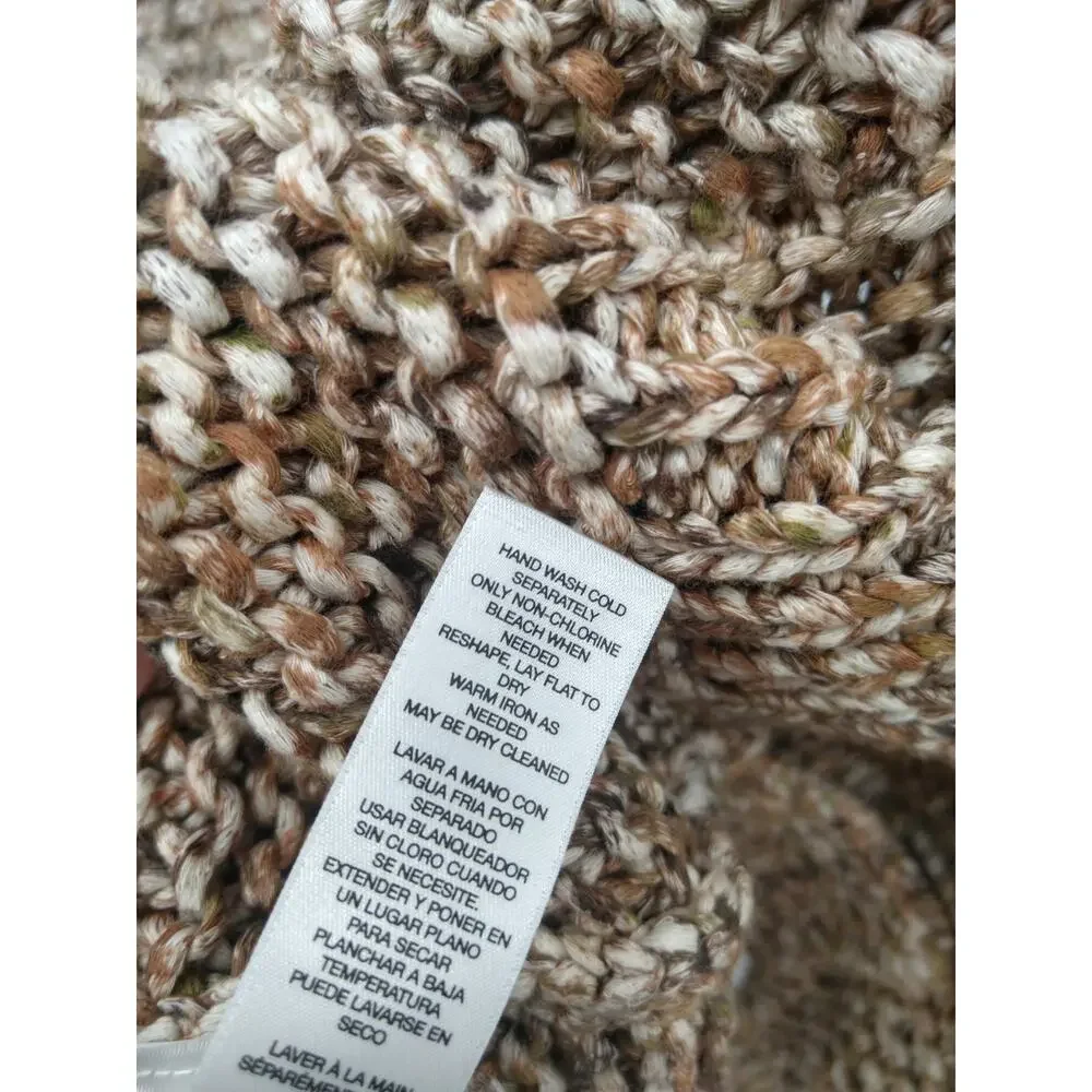 Chico's Sweater 2 L Textured Sherri Pullover‎ Marled Knit 3/4 Sleeve Neutral